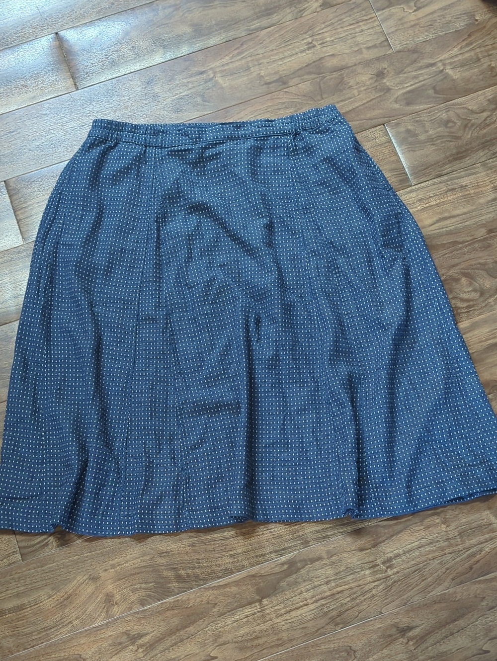 Poetry Navy A-Line Skirt with Cream Microdots